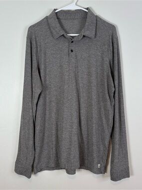Vuori Men’s Long Sleeve Performance Polo Shirt Medium Gray